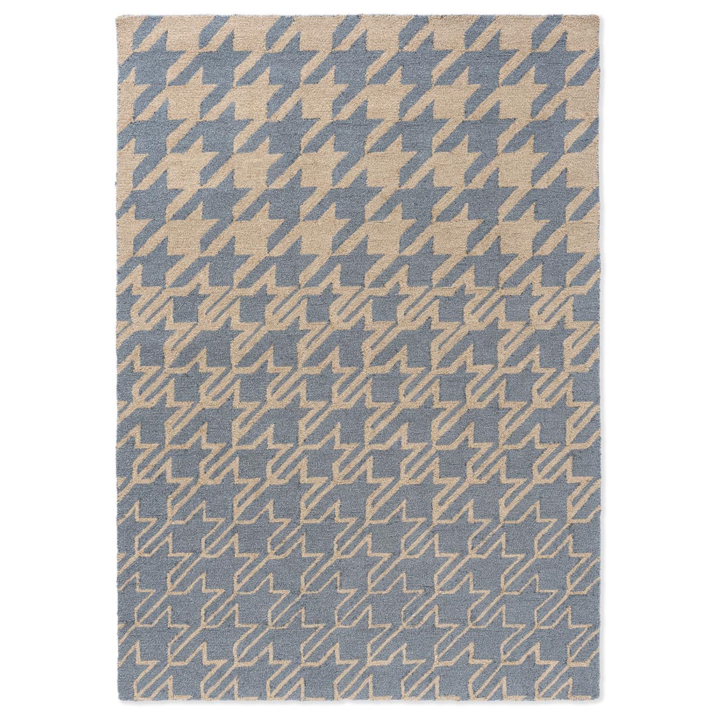 TB Houndstooth Washed Blue outdoor 455708 140x200